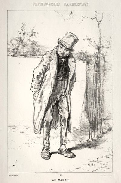 Physionomies Parisienne：在马累，1869年。 作者 保罗·加瓦尔尼