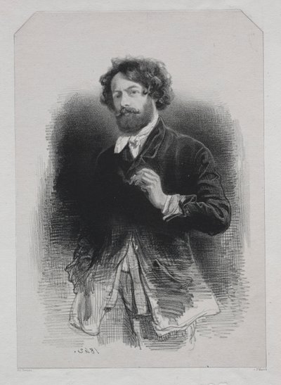 自画像，1842年。 作者 保罗·加瓦尔尼