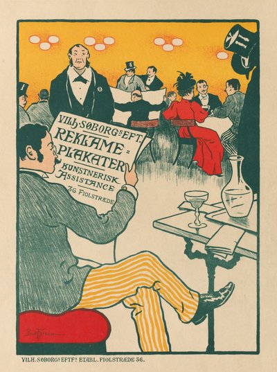 海报大师。Wilhelm Söborg的艺术海报展海报，约1895年。 作者 保罗·古斯塔夫·费舍尔