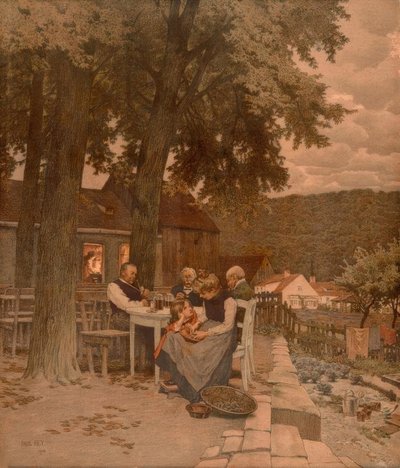 花园中的家庭 作者 保罗嘿