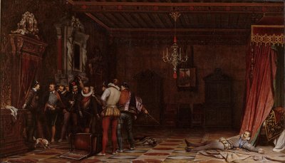 1588年吉斯公爵在布卢瓦城堡被刺杀，1834年 作者 保罗德拉罗什