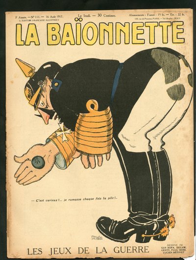 “La Baionnette”的封面，彩色讽刺 作者 保罗·伊里贝（Paul Iribe）