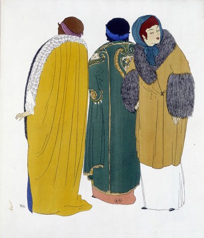 Paul Poiret的创作，取自 "Les Dresses de Paul Poiret"，由Paul Iribe绘制。1911 作者 保罗·伊里贝（Paul Iribe）