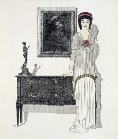 Paul Iribe 创作的“Les Dresses de Paul Poiret”中的 Paul Poiret。 1908年 作者 保罗·伊里贝（Paul Iribe）