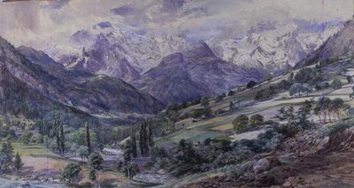 阿尔卑斯山的风景（水彩画） 作者 保罗·雅各布·纳夫特尔