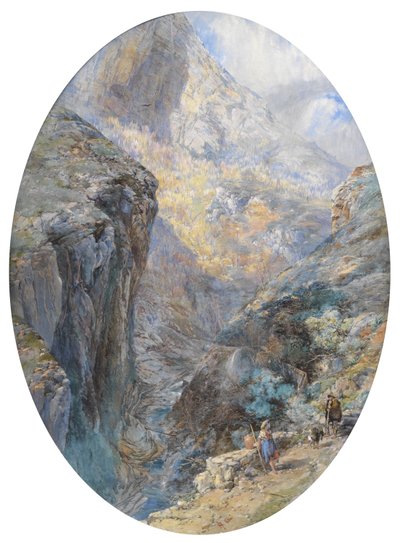 靠近阿马尔菲，米尔斯山谷，1864年（身体颜色增强） 作者 保罗·雅各布·纳夫特尔