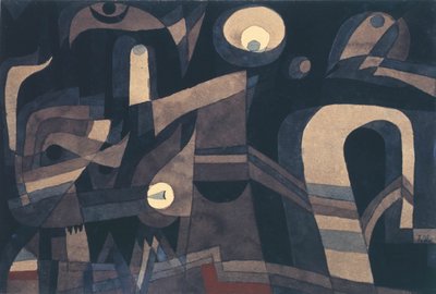 晚上，绿色-印度红，阴沉，1921年。 作者 保罗·克莱
