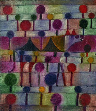 骆驼在树的节奏风景中，1920 作者 保罗·克莱