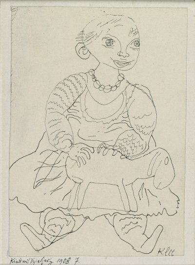 拿着玩具的孩子，1908年 作者 保罗·克莱