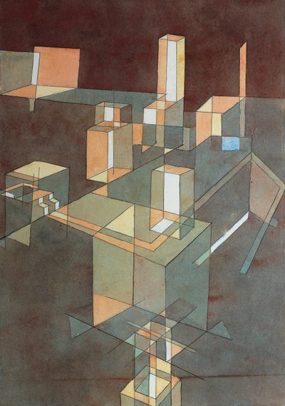 保罗-克利（1879-1940）的意大利城市，安格尔纸上水彩，34x23 厘米 作者 保罗·克莱