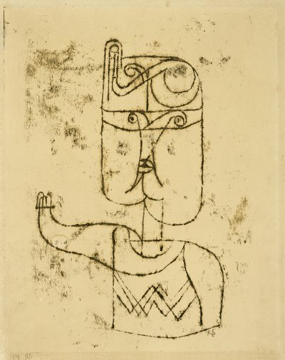 Mathematisches Bildnis.1919（纸上油画，裱在纸板上） 作者 保罗·克莱