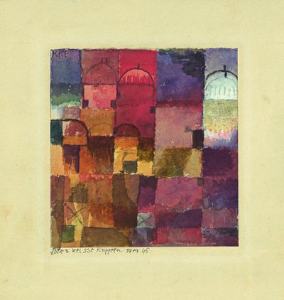 红色和白色圆顶，1914年 作者 Paul Klee