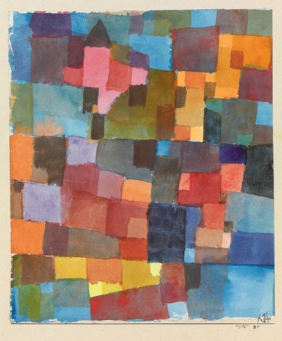 《冷暖室建筑》，1915年。 作者 Paul Klee