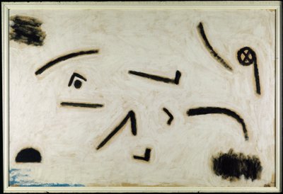 无题（黑色背景上的标志），C.1940（纸上颜色和胶水） 作者 保罗·克莱