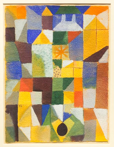带有黄色窗户的城市构成 作者 Paul Klee