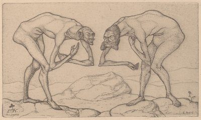 两个人，假设对方处于更高的位置，两个人相遇...，1903年。 作者 保罗·克莱