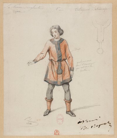 Gounod - The Bloody Nun - Paul Lormier 制作的四个服装模特 - 1.波希米亚村民 作者 保罗·洛尔米耶
