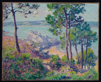 在海岸，c。 1906（布面油画） 作者 保罗·马德琳