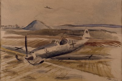 下午的相遇，c.1940（纸上水彩） 作者 保罗·纳什