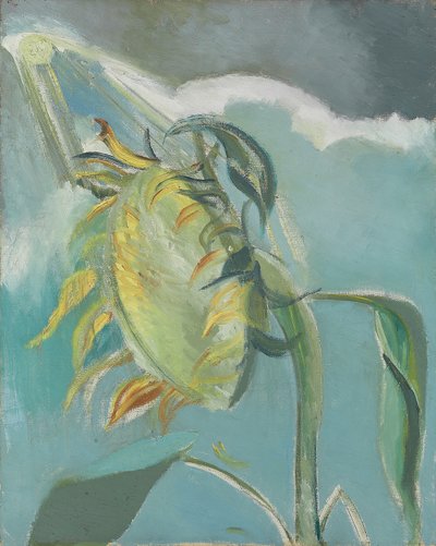 向日葵与太阳》，约 1945 年（布面油画） 作者 保罗·纳什