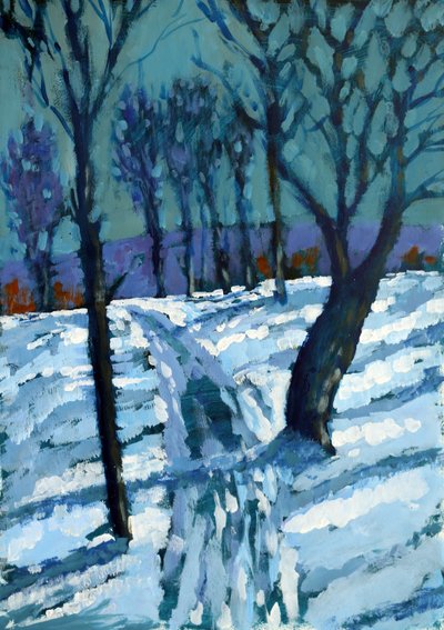 雪，2015年，（纸上丙烯酸） 作者 保罗·鲍伊斯