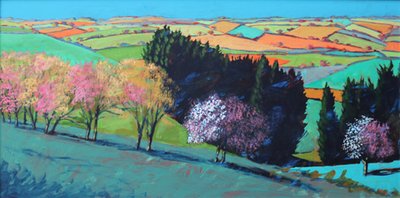 Teme Valley blossom (acrylic on board) 作者 保罗·鲍伊斯
