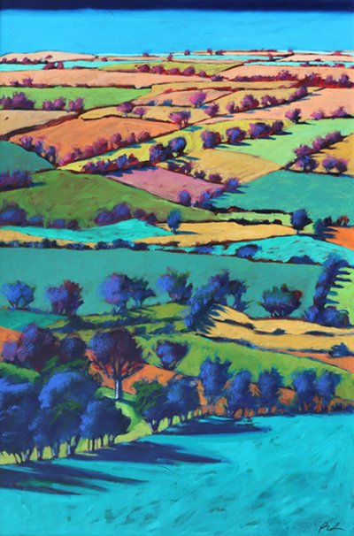 Teme Valley summer I (acrylic on board) 作者 保罗·鲍伊斯
