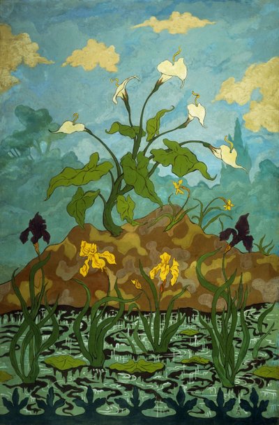 百合，紫色和黄色鸢尾花；虹膜，虹膜紫罗兰和Jaunes，1899年 作者 保罗·埃利·兰森