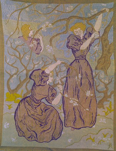 Paul Ranson (1864-1909) 20 世纪收藏 Michel Ranson 的布卢姆挂毯中的两个女人 作者 保罗·埃利·兰森