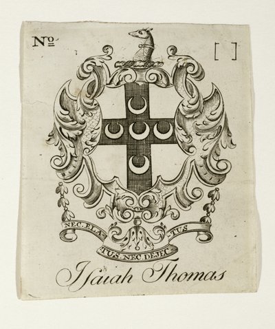 以赛亚·托马斯（1749-1831），c。 1765-1770年（在普通纸上雕刻） 作者 保罗·里维尔