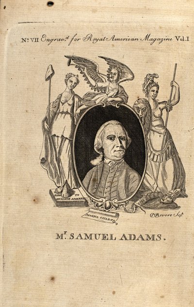 撒母耳亚当斯，1774年 作者 保罗·里维尔