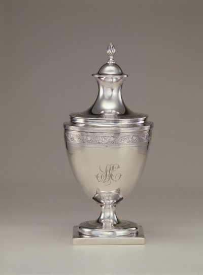 带盖糖罐，约1795年 作者 保罗·里维尔