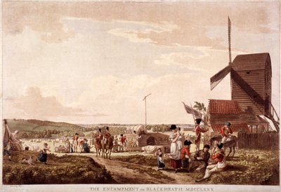 伦敦格林威治Blackheath的营地，1780年。   作者 保罗·桑德比
