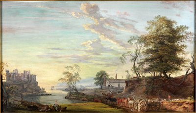 海湾城堡风景，约 1769-1795 年（水彩画和水粉画） 作者 保罗·桑德比
