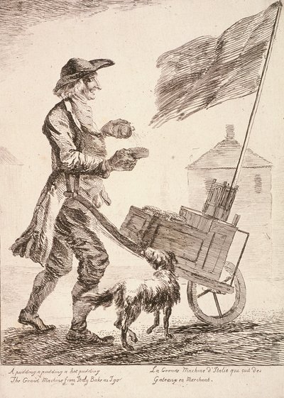 卖布丁的人，伦敦的哭声，1760年 作者 保罗·桑德比