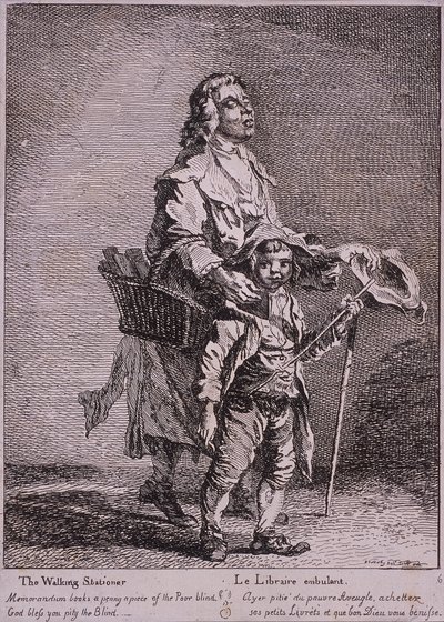 行走的文具商》，《伦敦的呼声》，1760年 作者 保罗·桑德比