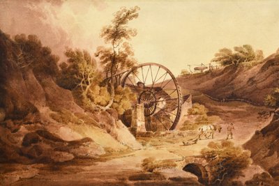 大车轮，布罗斯利-什罗普郡，约 1803 年（纸面水彩画） 作者 保罗·桑德比·芒恩