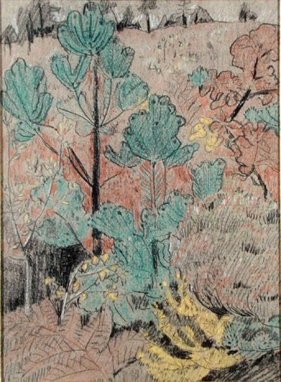 灌木丛（纸上木炭和粉笔画） 作者 保罗·塞鲁西耶