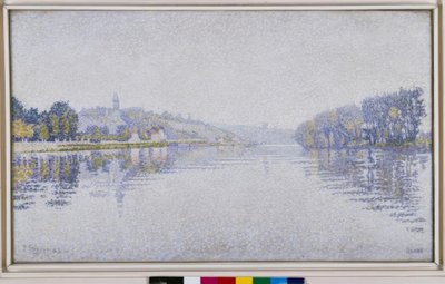 河边。塞纳河有Herblay 作者 Paul Signac