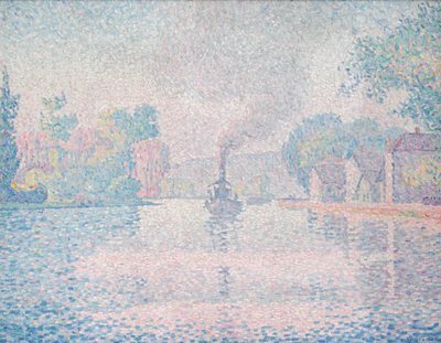 LHirondelle轮船塞纳河附近的塞纳河 作者 Paul Signac
