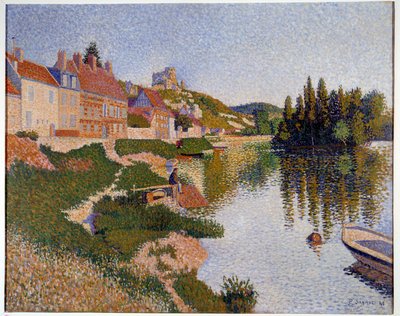 Les Andelys, the bank 绘画 Paul Signac (1863-1935) 1886 Sun。 0,65x0,81 m 巴黎，奥赛博物馆 作者 保罗·西尼亚克