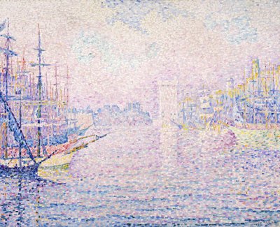 马赛港，晨雾，1906年 作者 Paul Signac