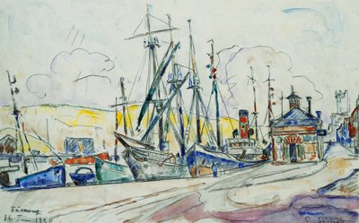 费康港Le Port a Fecamp，1930年 作者 保罗·西尼亚克