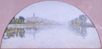 赫布莱的塞纳河（绢上油画） 作者 Paul Signac