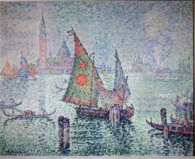 绿色的面纱，威尼斯 - 1904年。布面油画 作者 保罗·西尼亚克