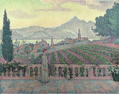 1898年在露台上的女人 作者 保罗·西尼亚克