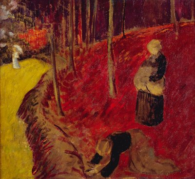 Bois d中的蕨类植物采集者“ Pont Aven的爱情； Bois d的Les Ramasseuses de Fougeres au” Pont aven的Amour，约1910年 作者 保罗·塞鲁西耶