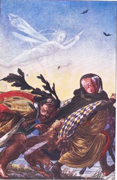 愤怒！愤怒！在那里，暴君，哈克！ Hark！，来自The Tempest的插图，1908年 作者 保罗·文森特·伍德罗夫