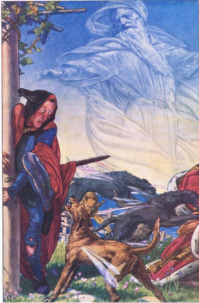 愤怒！愤怒！在那里，暴君，哈克！ Hark！，来自The Tempest的插图，1908年 作者 保罗·文森特·伍德罗夫