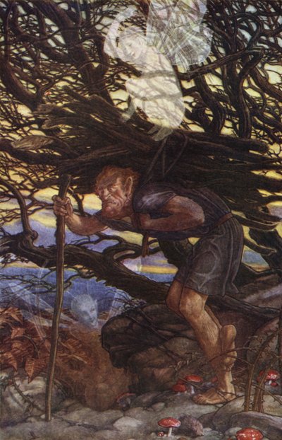 威廉-莎士比亚的《暴风雨》，第二幕，第二场（彩色石版画） 作者 保罗·文森特·伍德罗夫